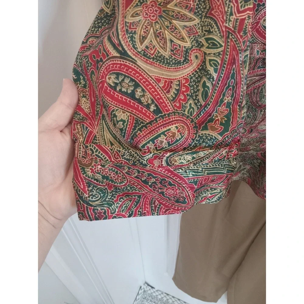 Vintage Victoria's Secret Button Down‎ Paisley Print Pajama Set Sz Med